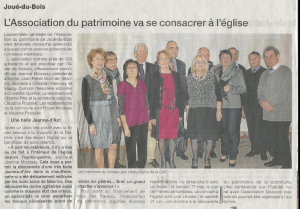 14 Janvier 2014. Ouest-France Joué-du-Bois Association du patrimoine
